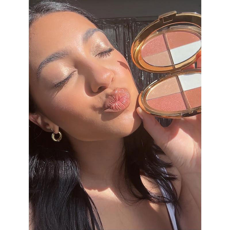 🌺Exagger-EYES⏰eye & cheek palette -multiple makeup options,Beginner-friendly (with Detachable Brush)